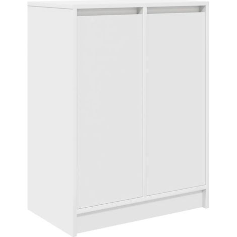 Zapatero blanco de diseño moderno con espacio de almacenamiento 57 x 34 x 76 cm madera de ingeniería blanca 020051769 (1/5)