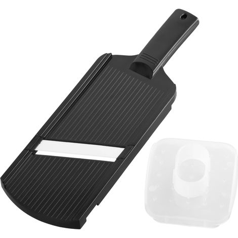 Mandolines de Cuisine Professionnelle, Coupe-Légumes Manuelle, Chef Trancheuse à Légumes, Rabot à Concombres e Fruits avec en Acier Inoxydable Lames pour Carotte Pomme de Terre Oignons Tomate (Noir) (1/5)