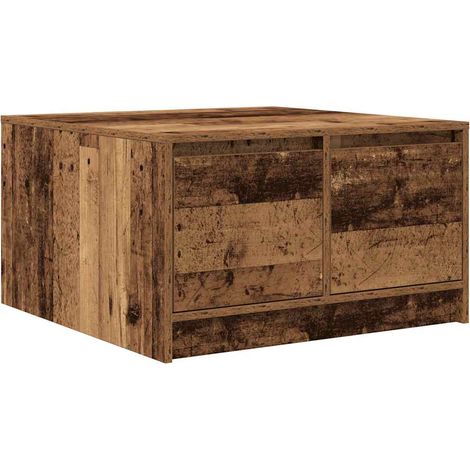 Maison Exclusive - Table basse avec tiroirs vieux bois 70,5x70x40 cm