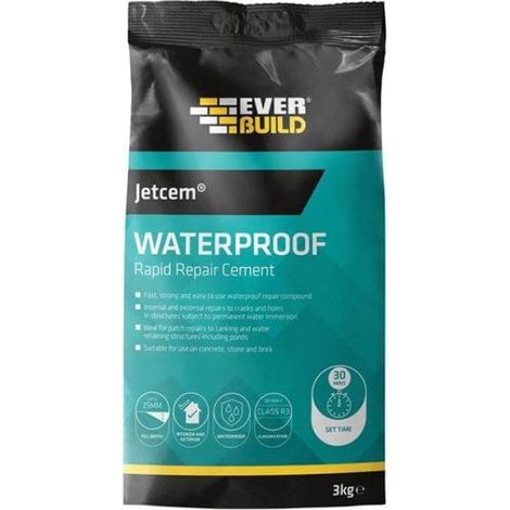 Everbuild Sika Jetcem Waterproofing Rapid Set Cement (Single 3kg Pack)
