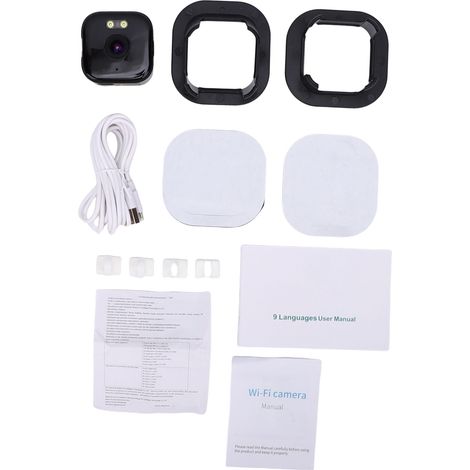 Caméra WiFi 2K de sécurité intérieure 300 W Super HD double bande 2,4 G et 5 G Détection humaine sans fil Audio bidirectionnel Vision nocturne pour la maison Noir (1/5)