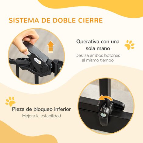 Barrière pour chien à hauteur réglable. fermeture automatique et double verrouillage pour portes. 93 x 76.2 cm. noire (1/5)