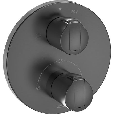 ROUND - Grifo termostático empotrable para baño-ducha T-1000 - ROCA Color: Negro titanio cepillado (1/2)