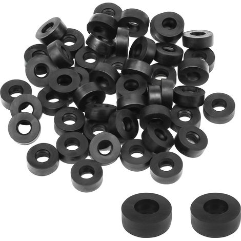 Lot 50 Joints Caoutchouc, Rondelles Plates et Toriques, 6x12x4.5mm, Kit Assortiment Noir pour Réparation Robinet, Plomberie, Tuyau, WC et Pommeau de Douche (1/5)