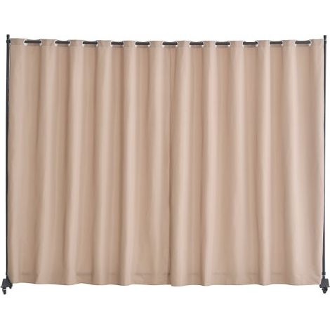 Raumteiler Trennwand Paravent Stellwand Einzelpanel, Tragbarer Sichtschutz für Büro Schlafzimmer Esszimmer Arbeitszimmer Balkon, Raumtrenner Rollbar (308,5 x 45 x 245,5 cm), Braun (1/5)