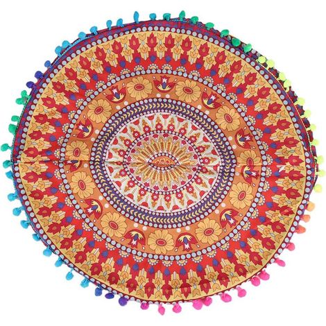 Indian Mandala Floor Pillows Coussins Ronds Coussins Bohémiens Cover Cover Case 13 (1/4)