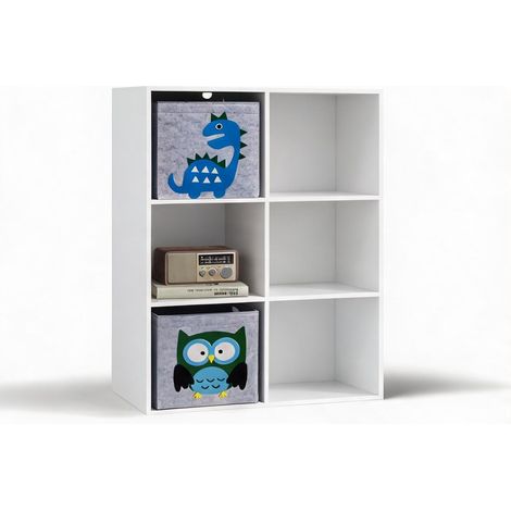 Étagère de rangement enfant 6 compartiments 61,8 cm blanco (1/5)