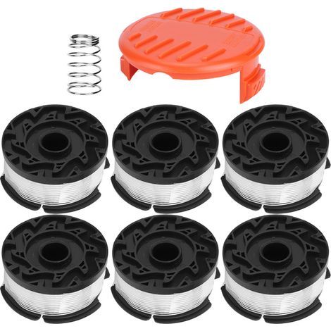 Lot de 6 bobines pour coupe-bordure BLACK+DECKER AF100 avec capuchon nylon 1,65mm 9m (1/5)