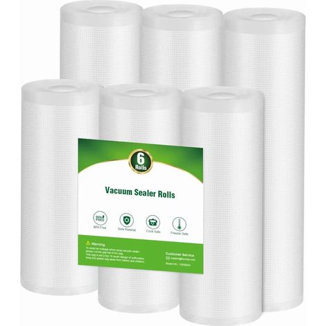 Sac Sous Vide - Rouleaux Pour Scelleuse Sous Vide - 8 Pouces x 16,4 Pieds et 11 Pouces x 16,4 Pieds - Sans BPA - 6 Rouleaux (1/5)