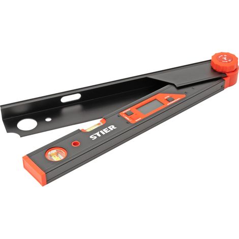 STIER Digitaler Winkelmesser SDW 450 LCD-Display ±0,1° Aluminium 450 mm, Winkelschmiege mit Feststellfunktion, LCD Display, integrierte Wasserwaage, relative und absolute Winkelmessung (1/5)