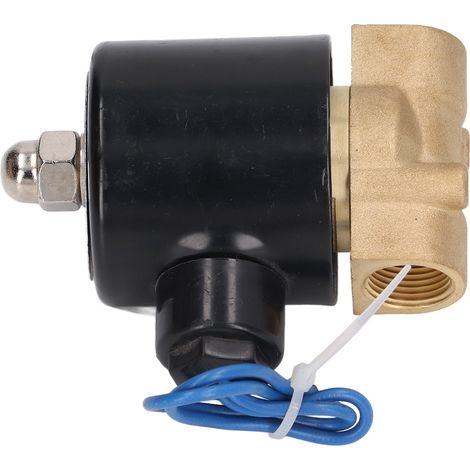 Électrovanne laiton normalement fermée 2W040-10, valve hydraulique et pneumatique tout cuivre, bobine intégrale, alimentation 12V CC, usage eau et air. (1/5)
