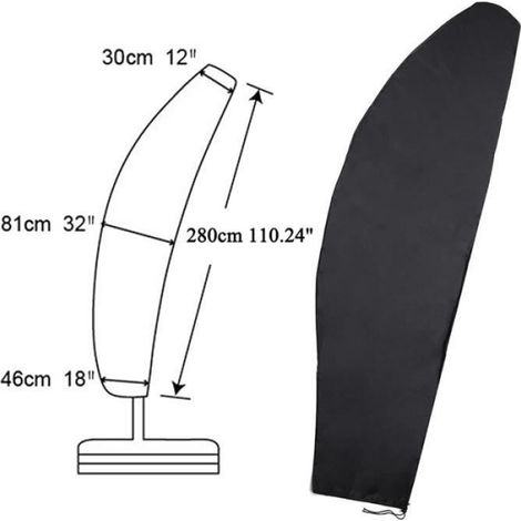 Housse de Parasol - 210D Oxford Impermeable - Pour Parasol Deporte 280L - Jardin Mât Central - 1 Piece (1/4)