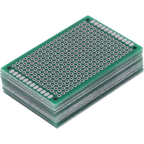 10 Pieces 4 x 6 cm Double-Sided Prototype Board Prototyping Soldering Universal Printed Circuit Board for DIY and Electronic Projects (1/5)