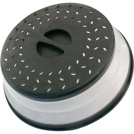 Couvre Micro-Ondes 3-en-1 Rétractable Anti-Vapeur Égouttoir Sans BPA Lavable Lave-Vaisselle (1/5)