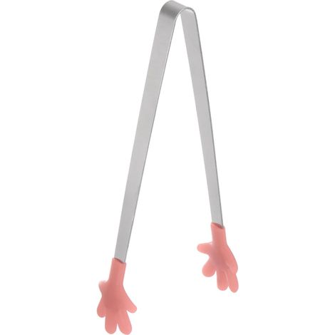 Mini-Küchenspatel aus Edelstahl (14,5 cm) mit hitzebeständigem Silikonkopf, ideal zum Grillen und Barbecue, korallenrosa