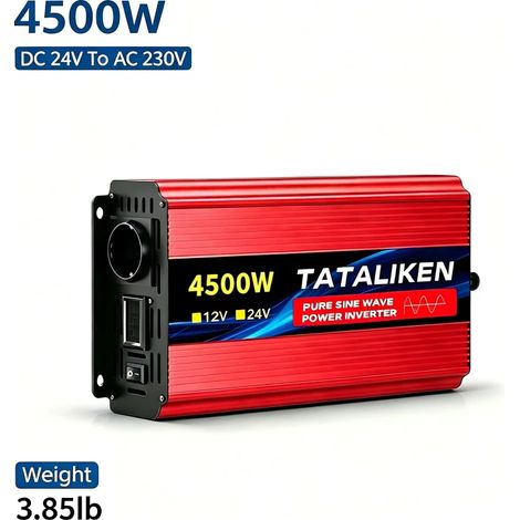 Reiner Sinuswelle Wechselrichter TATALIKEN 4500W 24V auf 230V Spannungswandler für Camping, Wohnmobil, Haushalt Notstrom und Autark‑Einsatz