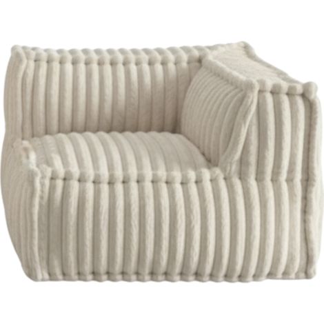 Module d'angle droit pour canapé modulable fourrure côtelée BANANAIR 90x90 cm beige (1/5)