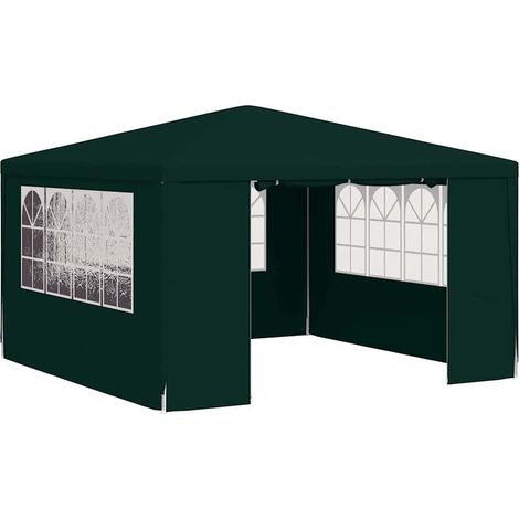 Tente de réception Tonnelle de Jardin - Rapide à Installer et parois latérales 4x4 m Vert 90 g/m² BV889687 - BonneVie (1/5)