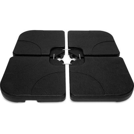 Lot de 4 dalles de poids pour parasol 50x50cm – Remplissables avec eau, sable ou ciment – Stabilisation pour parasol déporté – 15 litres par dalle (1/5)