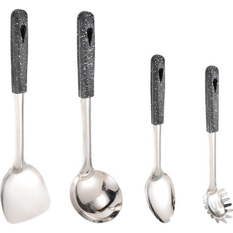 Küchenspatel – Robuster Edelstahlspatel – Hitzebeständiger Griff – Dickwandiger Küchenspatel aus Stahl – Geeignet zum Kochen, Backen, für Pfannkuchen, Eier und Fisch (1/5)