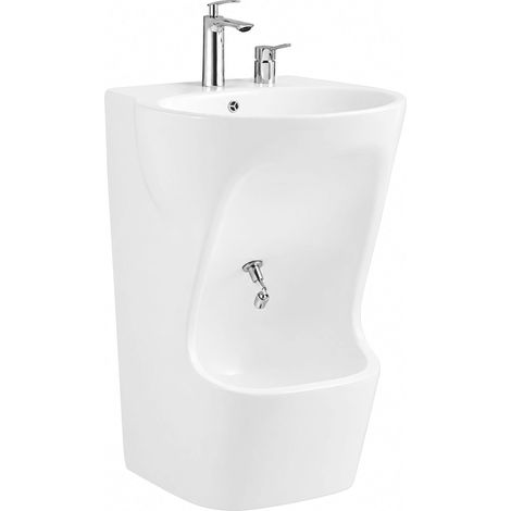 Wudu Ceramic Wash Basin and Foot Wash, 850 x 565 x 440mm, White (1/2)