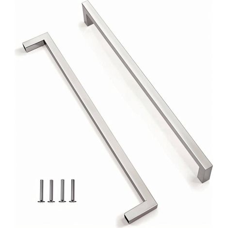 2 pezzi Maniglia per mobili in acciaio inox Maniglie per ante di mobili da cucina 320 mm Maniglia per cassetti di mobili da camera da letto Distanza centrale, argento, con viti (1/5)