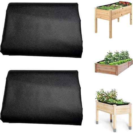 Toile anti-mauvaises herbes, 2 pièces, noir (1/5)
