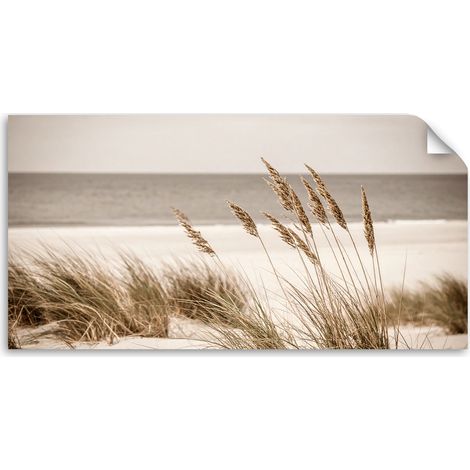 Selbstklebendes Poster – Wandsticker Strand Meer Dünen Boho Landschaft 100x50 cm (1/3)