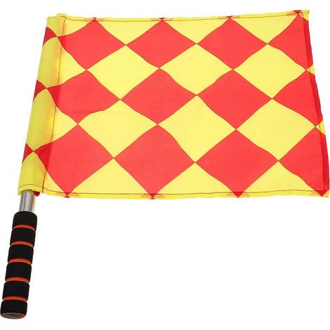 Ensemble de 3 drapeaux de football pour arbitre, avec poignée et système de transport. (1/5)