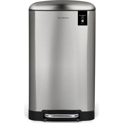 Les Collectors Cubo de Basura con Pedal, Metal, Plata, 40 L (1/5)