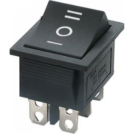 Interrupteur à bascule, ON-OFF-ON, 6 bornes, 16A 250VAC, Noir, Lot de 2 (1/4)
