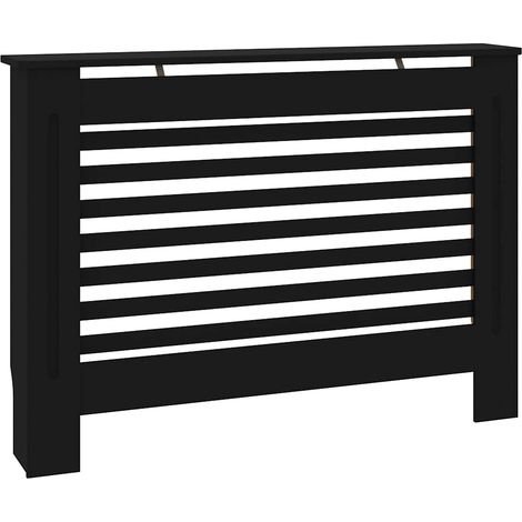 Cache-radiateur noir 112x19x81,5 cm MDF
