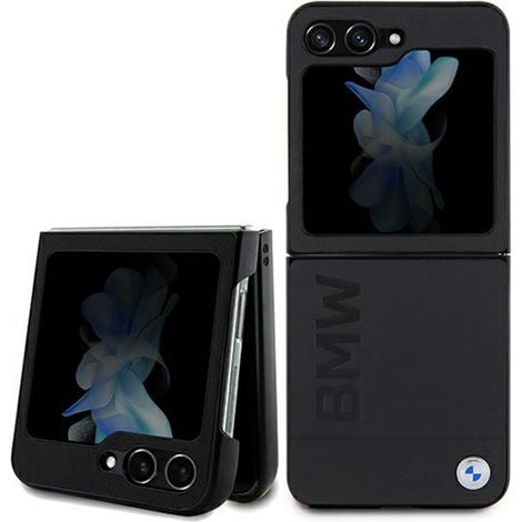 Custodia BMW Leather Hot Stamp per Samsung Galaxy Z Flip 5 (nera) (1/5)
