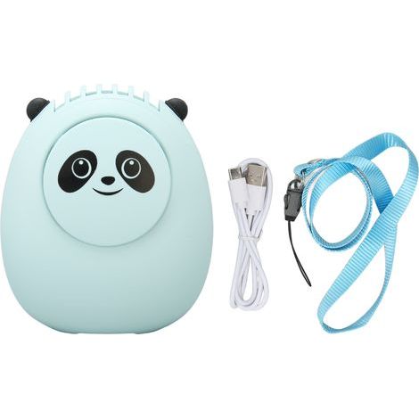 Tragbarer Nackenventilator mit USB-Aufladung, 3 Geschwindigkeitsstufen, freihändig bedienbar, mit verstellbarem Ständer, ideal für Outdoor-Aktivitäten, blaue Farbe. (1/5)