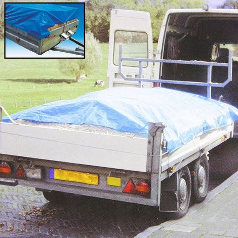 Housse Pour Remorque De Camion 250x140cm + 4 Sangles De Protection