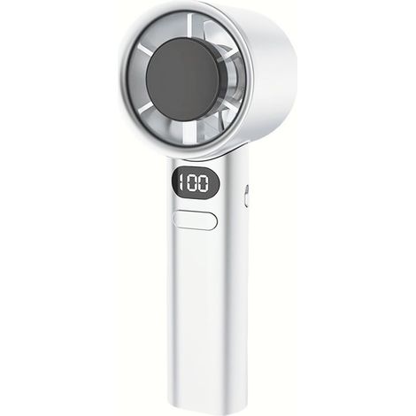 Ventilateur turbo portable, 2000 mAh, rechargeable par USB, petit ventilateur de poche avec 120 vitesses variables en continu (blanc) (1/5)