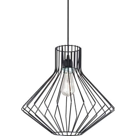 Sospensione Industrial-Minimal Ampolla-4 Metallo Nero 1 Luce E27 (1/2)
