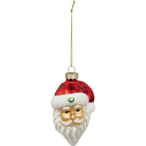 Déco de Sapin Tête de Père Noël en verre - Feeric Christmas
