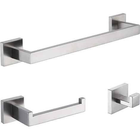 Steel Bathroom Set Tissue Holder Clothes Hook Towel Rack (1/5)