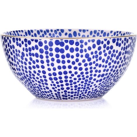 Duka Siren Polka Dot Schüssel 500 ml Marineblau Gold Steinzeug (1/5)