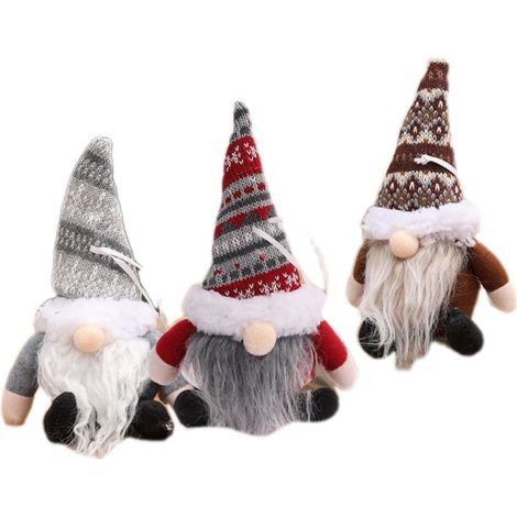 Set di 3 gnomi natalizi con slitta, decorazioni natalizie, gnomi di peluche, elfi, decorazioni natalizie per la casa e la cucina. (1/5)