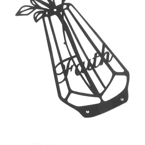 Vase à fleurs en métal, panneau décoratif suspendu, modèle de décoration (1/4)