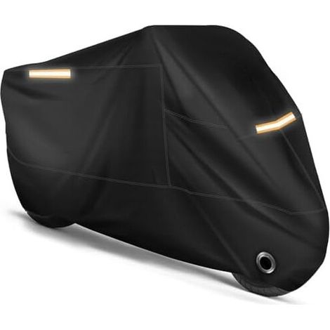 Telo coprimoto impermeabile, protezione da sole e pioggia per tutte le stagioni, design riflettente, con foro per lucchetto e borsa per il trasporto, adatto a moto fino a 96,5 pollici – compatibile co