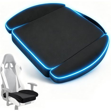 Coussin de Siège Gaming en Mousse à Mémoire de Forme, Coussin Ergonomique pour Voiture et Bureau, Antidérapant avec Housse Amovible, Noir (1/5)