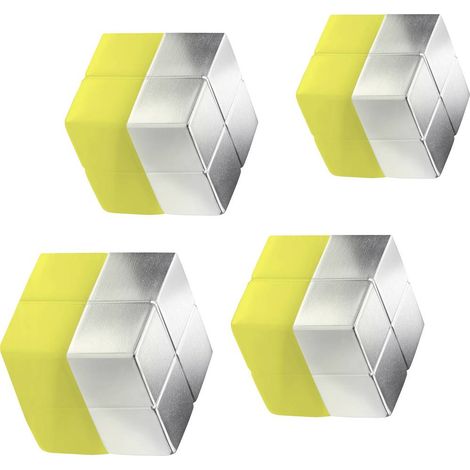Sigel Magnete neodimio C10 Extra-Strong (L x A x P) 20 x 10 x 20 mm cubo Argento 4 pz. BA705