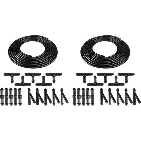 Se trata de un kit universal de manguera para boquilla de limpiaparabrisas con racores, apto para la mayoría de los equipos de lavado de coches (6 metros + 30 racores).