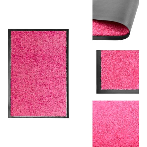 Fußmatte Waschbar Rosa 40x60 cm - Innenfußmatte - Outdoor-Matte - Waschbare Fußmatte - Türklinke - Anti-Rutschmatte (1/5)