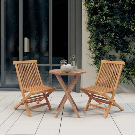 Ensemble à manger de jardin 3 pcs-Salon de jardin Bois de teck massif 556144 (1/5)