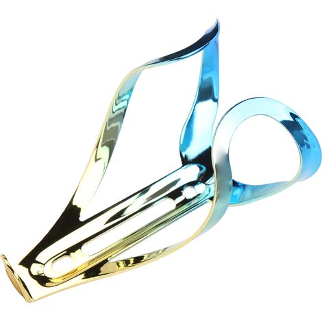 Porte-bidon pour vélo robuste, bords arrondis, couleur vive, léger, pour vélos de route et VTT, bleu et or. (1/5)