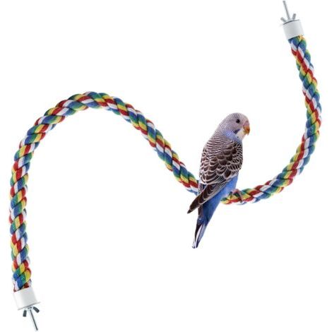 Perchoir pour perroquet, corde d'escalade pour perruches, accessoires de jeu pour cage à oiseaux pour calopsittes/inséparables (80 cm)[DB]